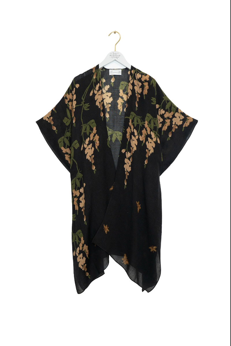 One Hundred Stars Wool Throwover in Wisteria Black