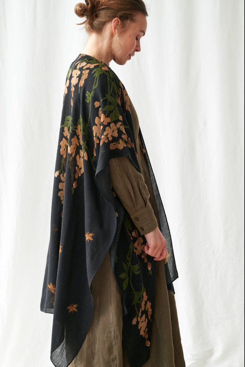 One Hundred Stars Wool Throwover in Wisteria Black
