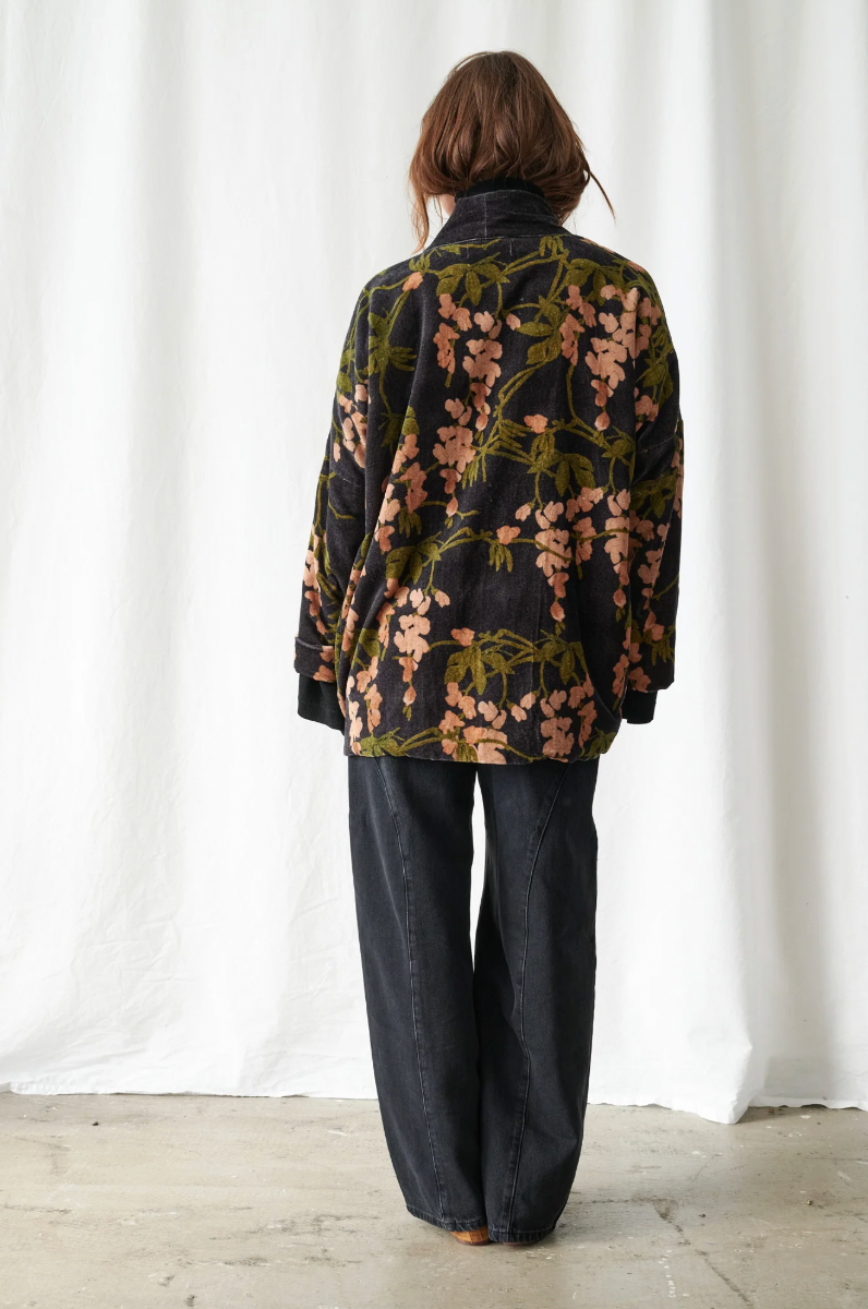 One Hundred Stars Velvet Pocket Jacket in Wisteria Black - VPKWISBLK