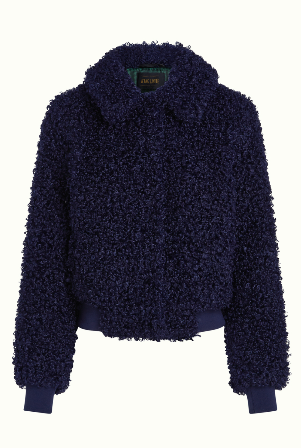 ISA Faux Fur Basil jacket in Deep Blue
