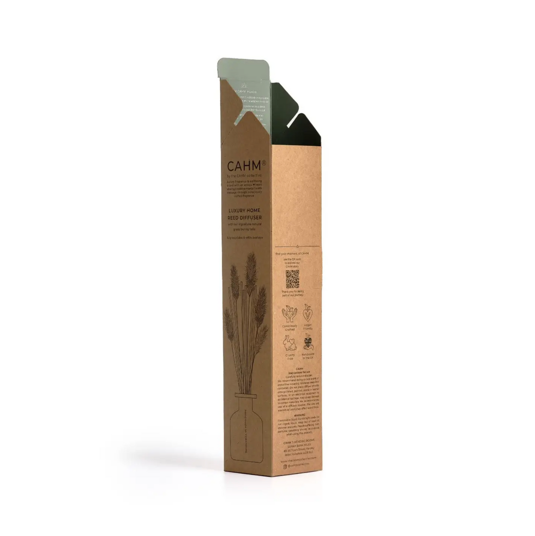 CAHM Luxury Reed Diffuser - Peony, Rose & Oud - Clear Glass