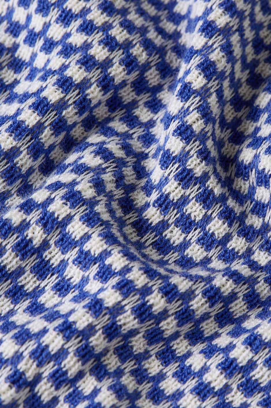 Agnes Stripe and Check Mix Blue and white Knit Top Denis