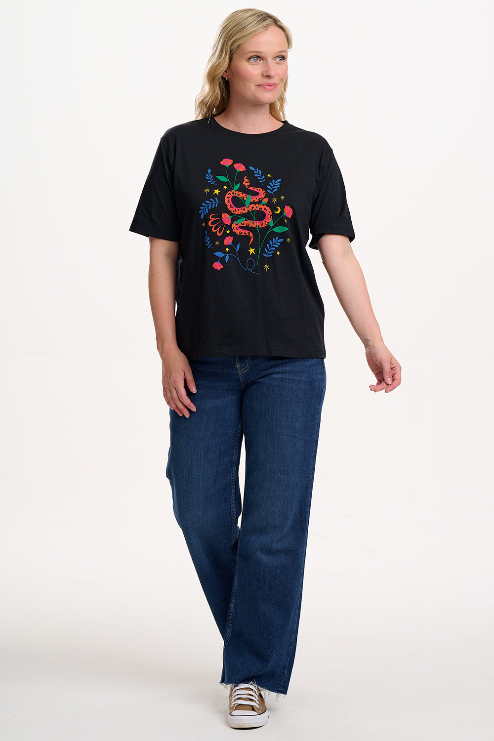 KINSLEY Relaxed Tee in Snake Print