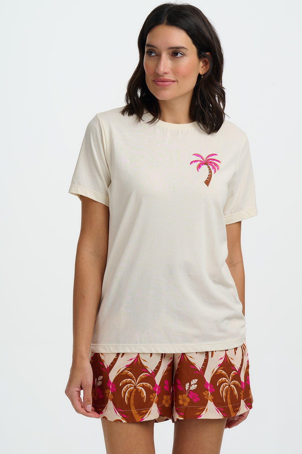 LUNAR Tee in Tropical Palm Print - T1069