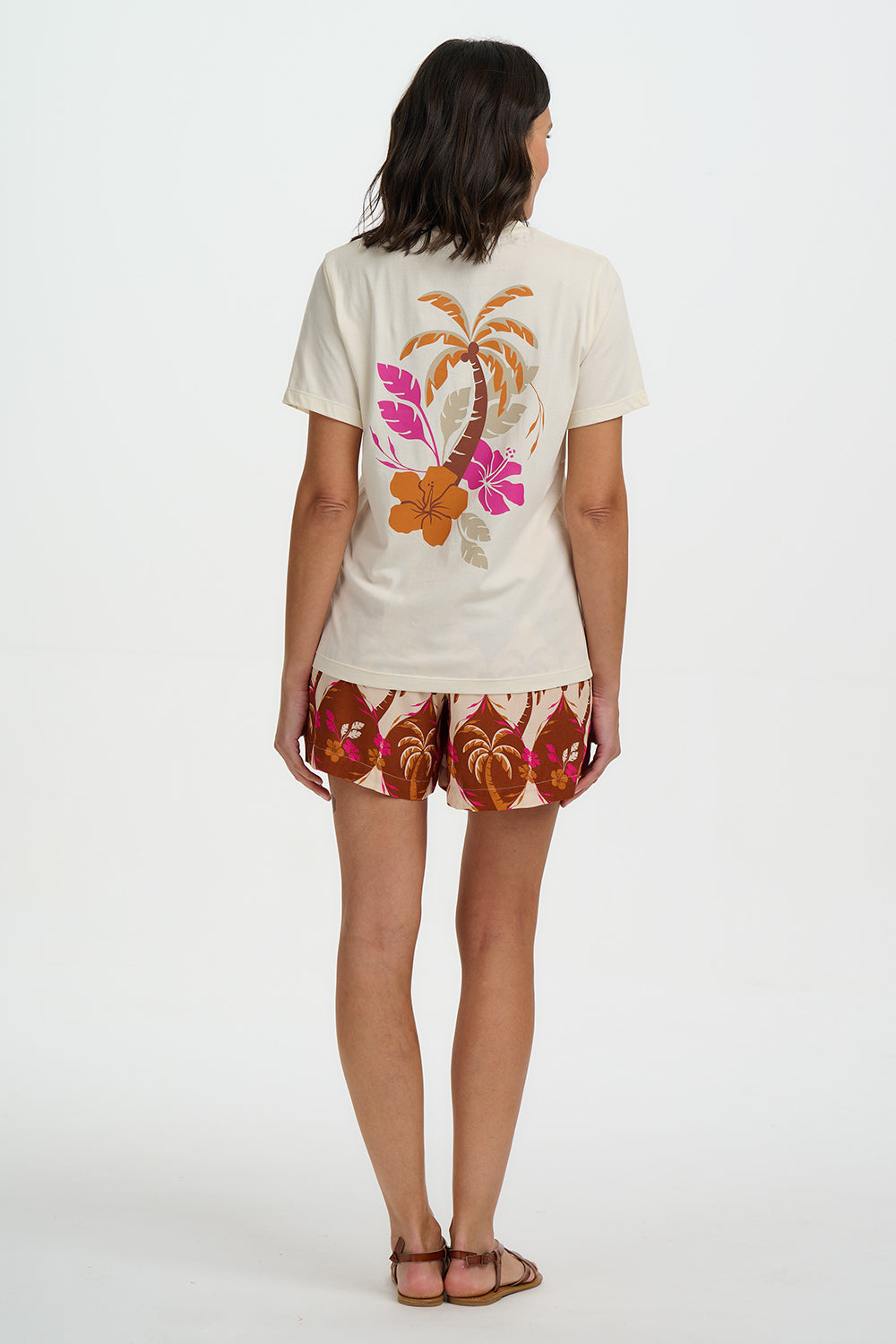 LUNAR Tee in Tropical Palm Print - T1069