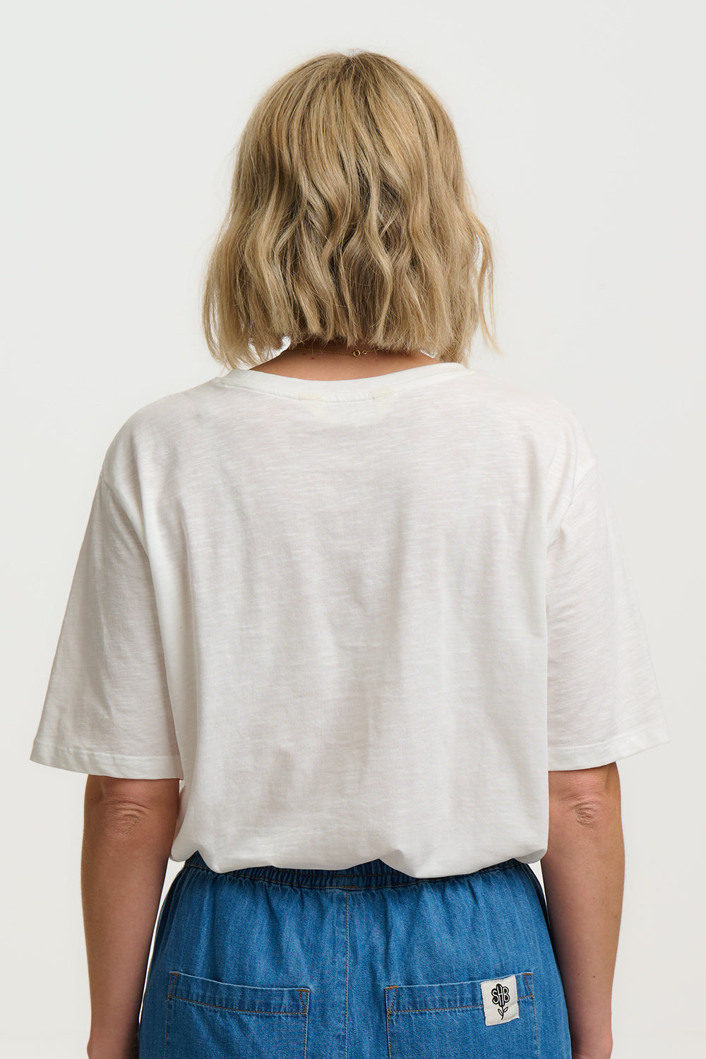 KINSLEY Oversized Embroidered Shoulder Celestial Tee