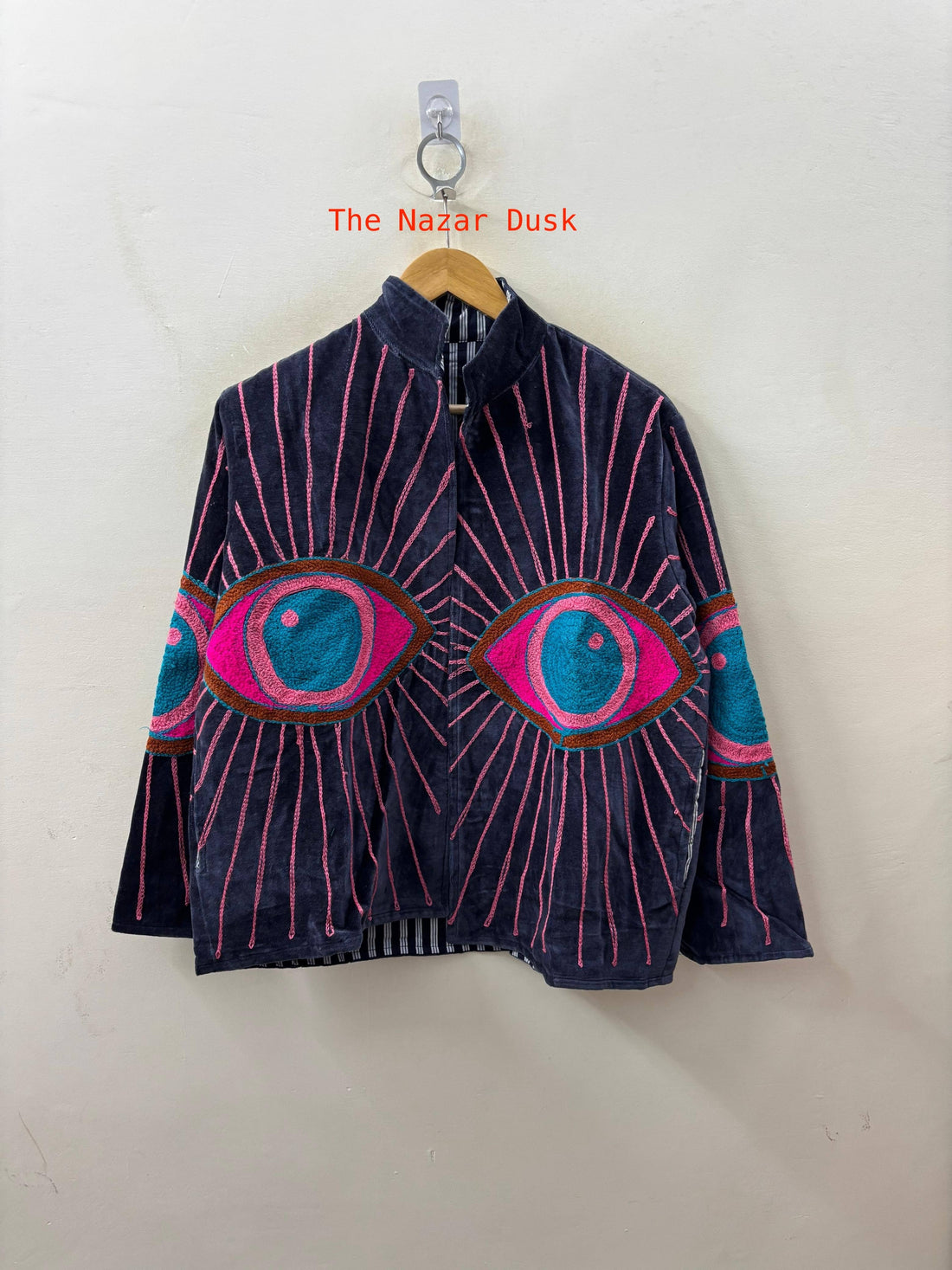 The Nazire Evil Eye Embroidered Velvet Jacket - 2 colours Available