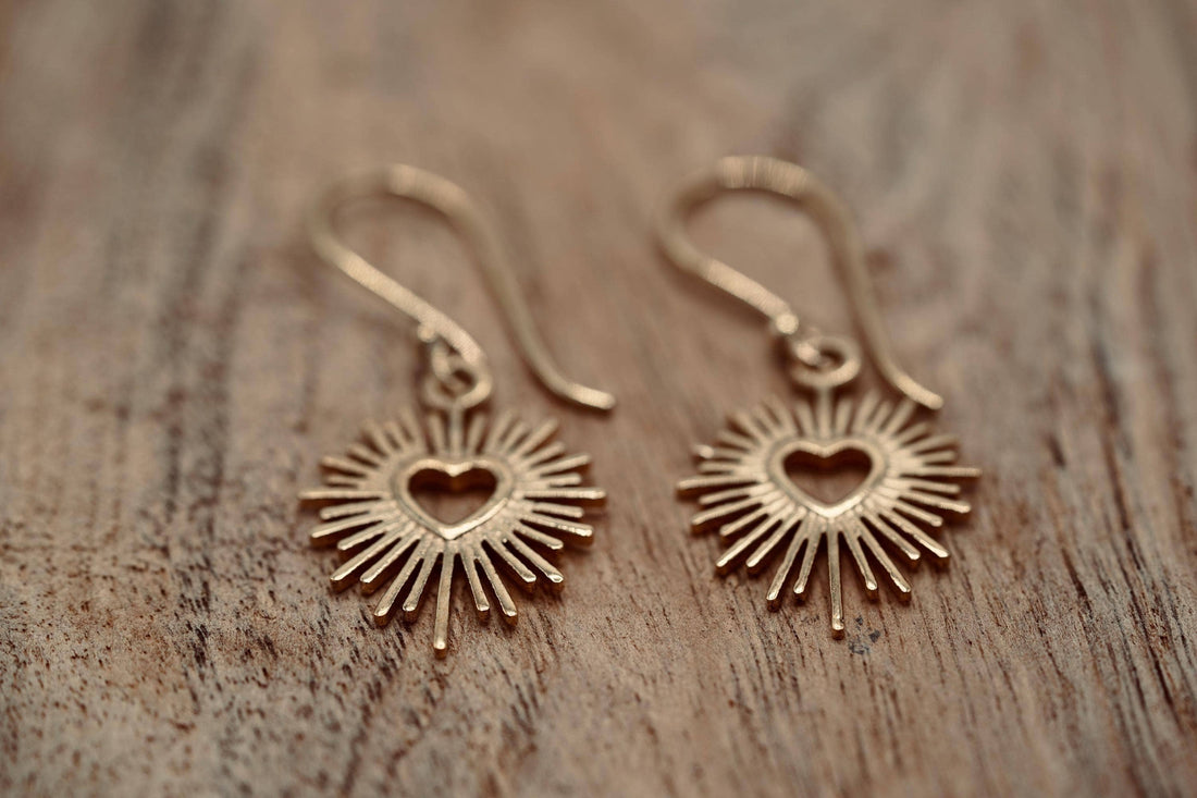 MILAGRO Brass Sacred Heart Earrings