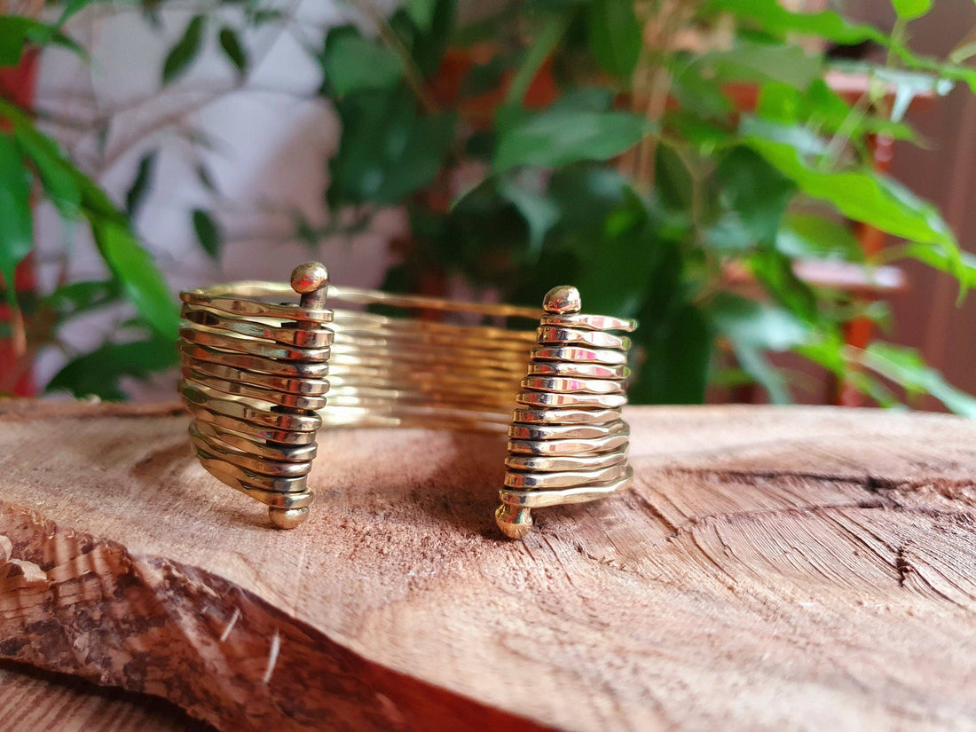 GRACE Hammered Brass Cuff Bracelet
