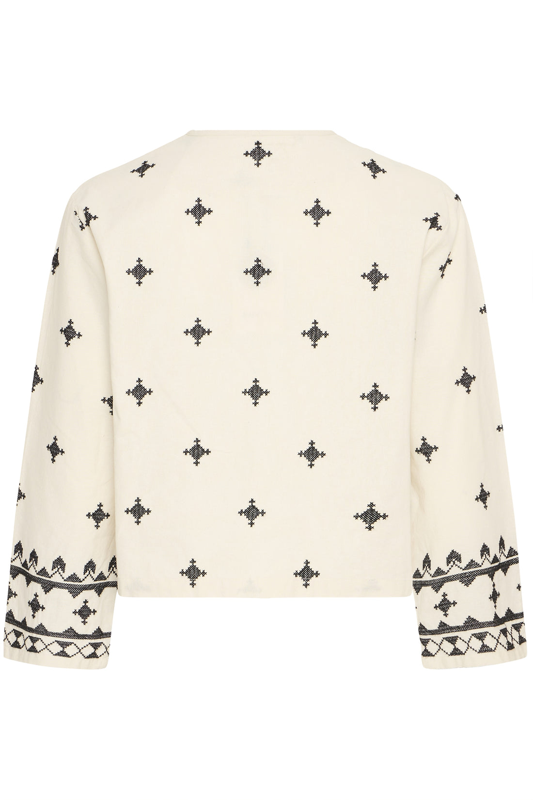DUNIA Indian Cotton Jacket in Cream and Black