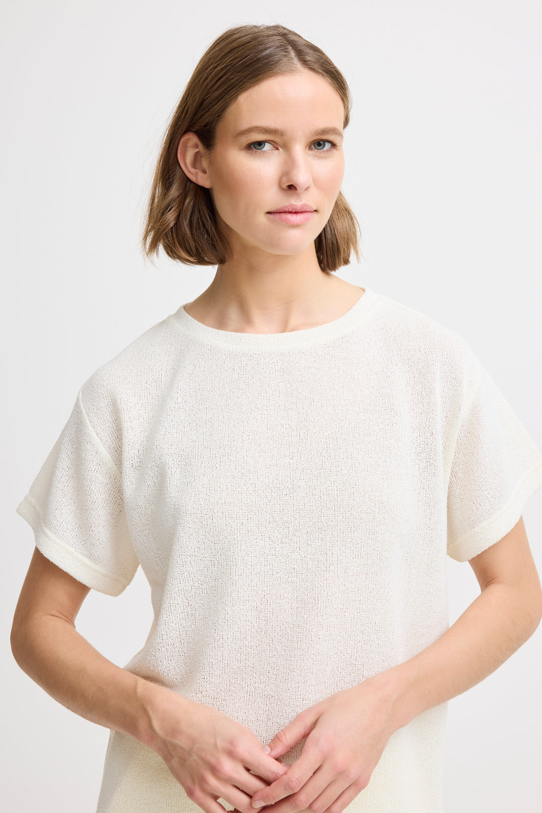 SIF Essential Knitted T-Shirt in White