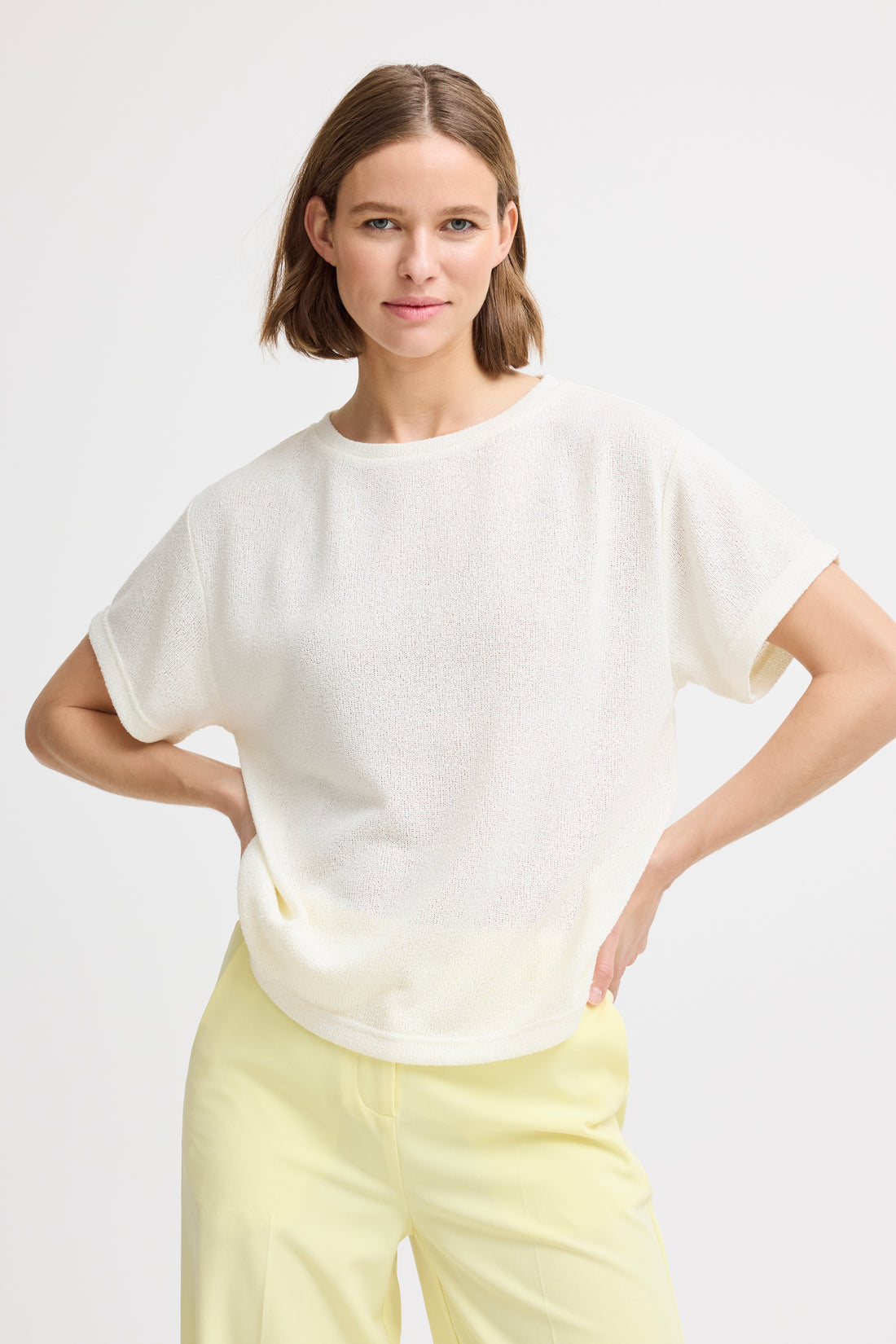 SIF Essential Knitted T-Shirt in White