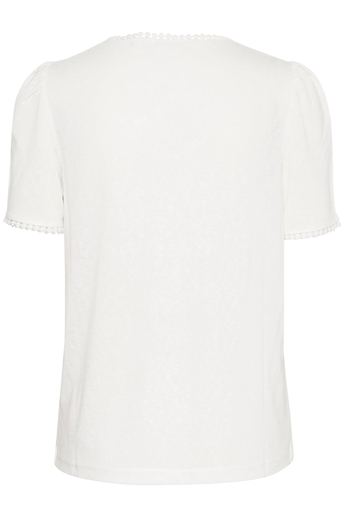 STEPHANIE Lace Trim Textured Top in White