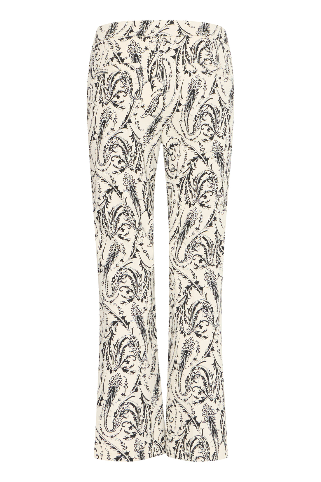 DECKA Cropped Cotton Paisley Trousers in Cream