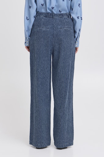 KANILLA Wide Leg Pinstripe Textured 90s Style Jeans