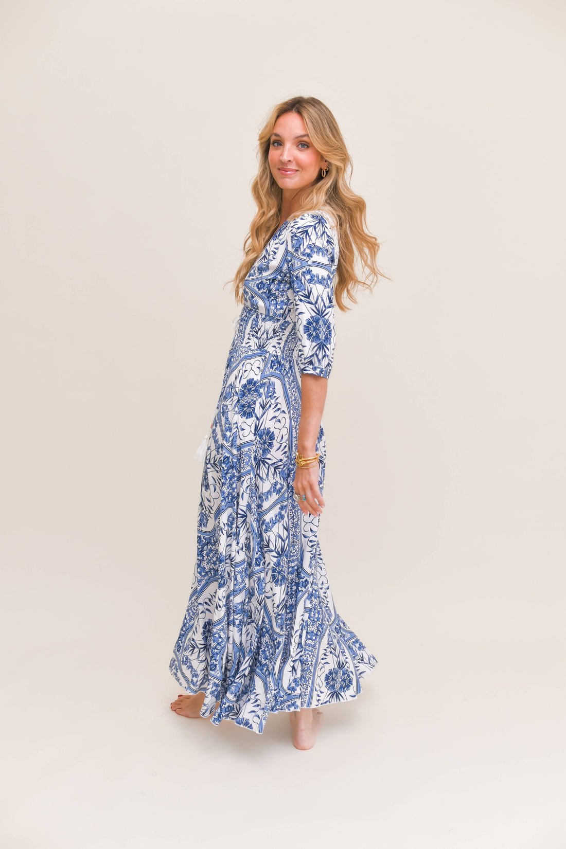 DENIM DREAMS PRINT INDIANA MAXI DRESS