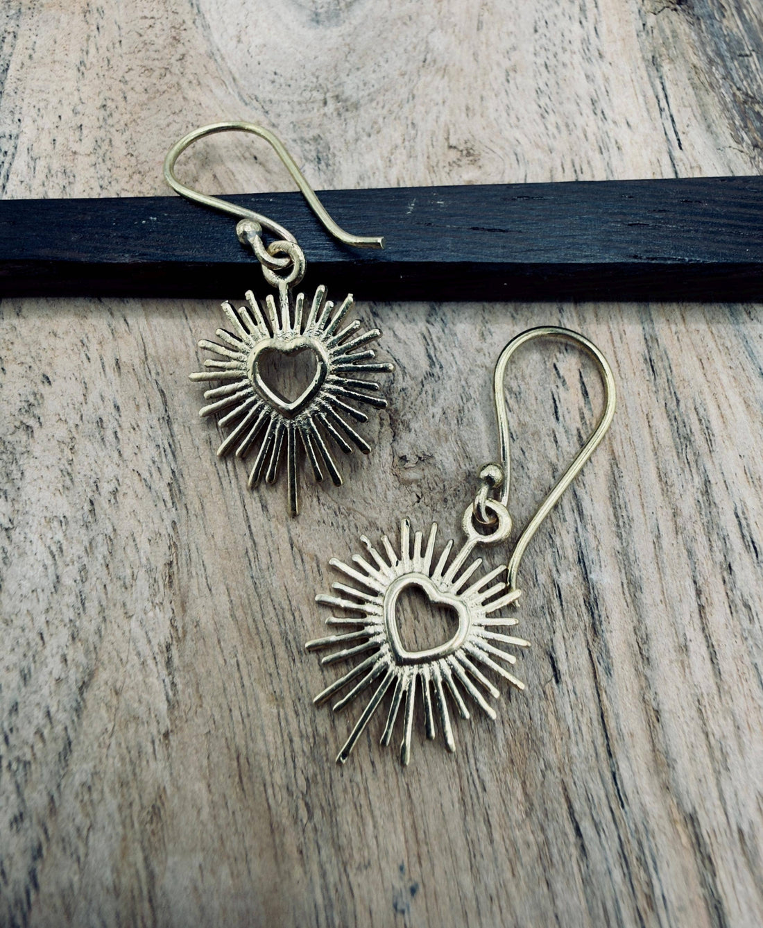 MILAGRO Brass Sacred Heart Earrings