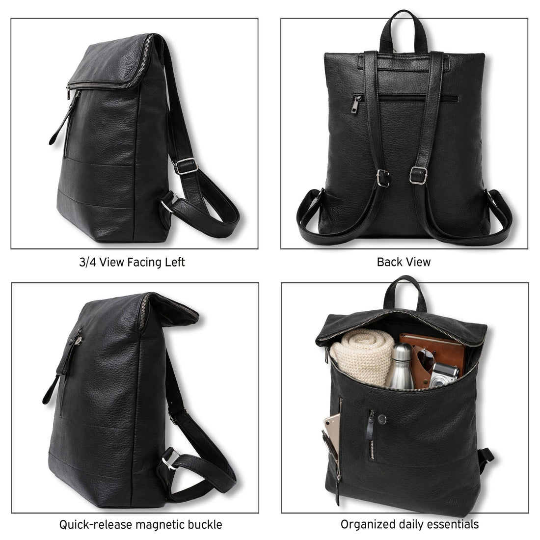 Aldous Stylish Textured Foldover Backpack