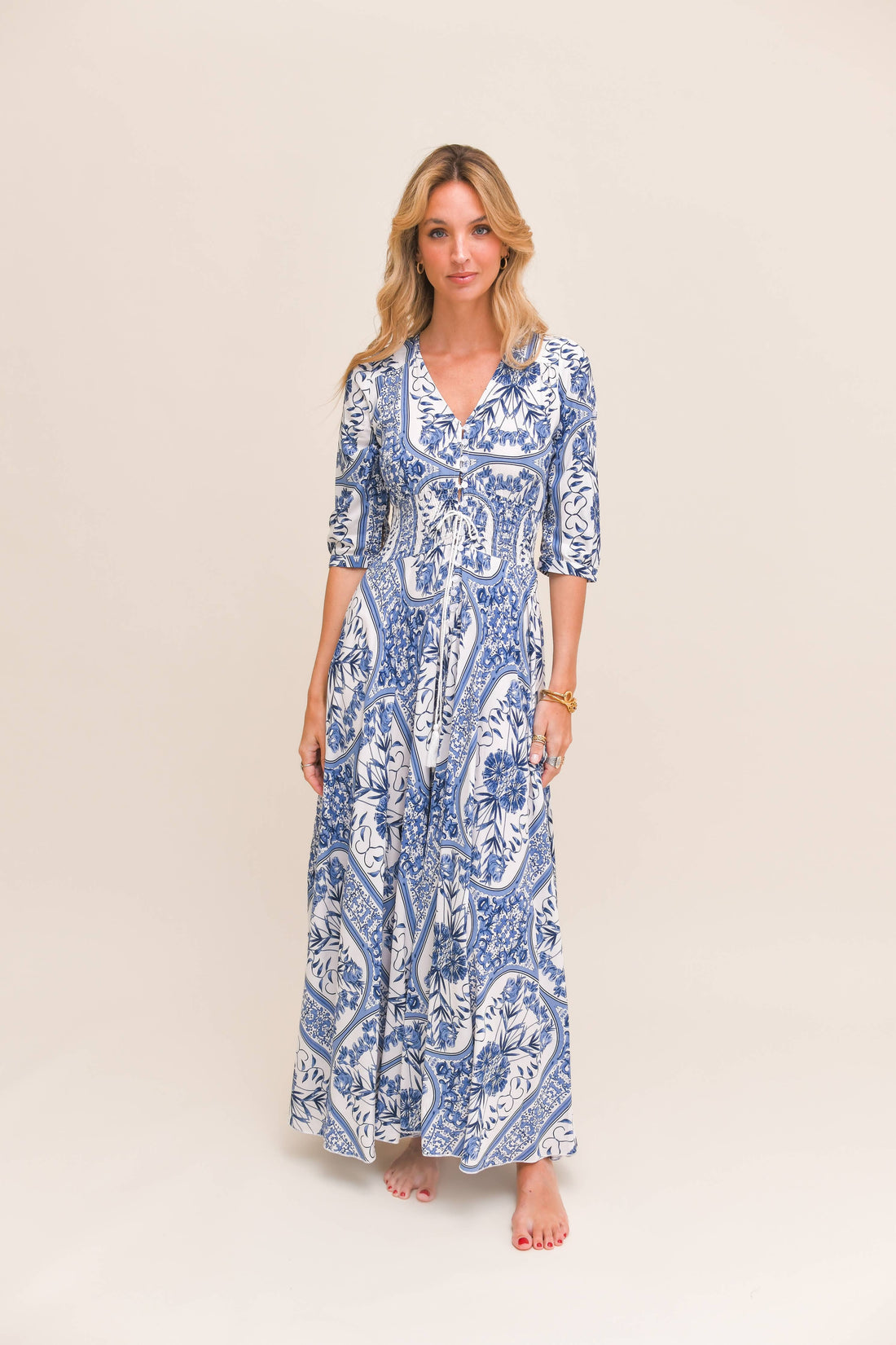 DENIM DREAMS PRINT INDIANA MAXI DRESS