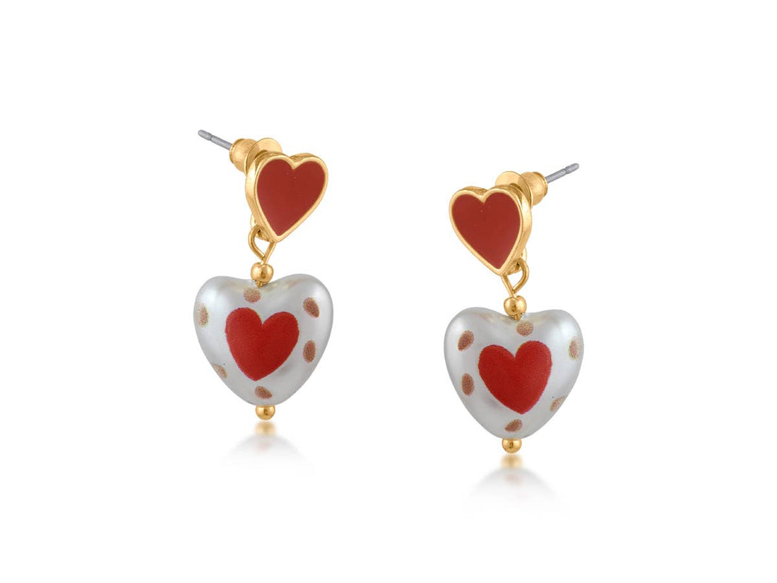 VIOLET Heart Pearl Earrings