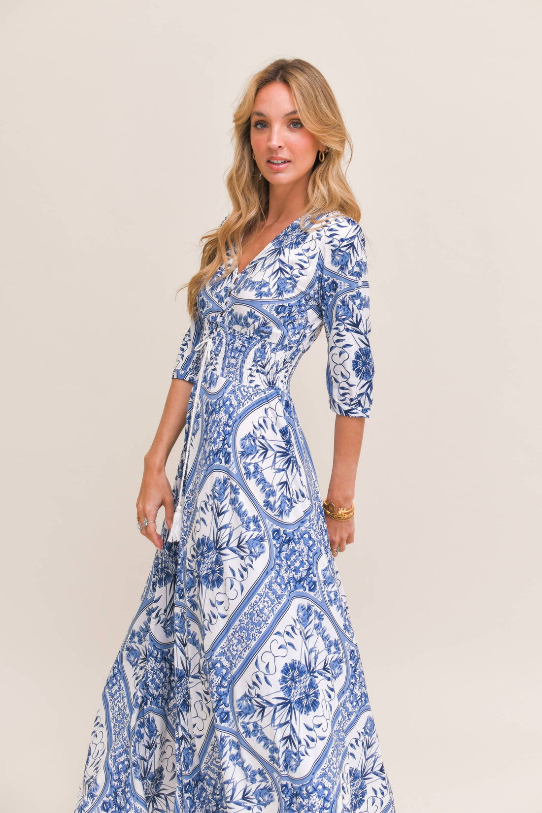 DENIM DREAMS PRINT INDIANA MAXI DRESS