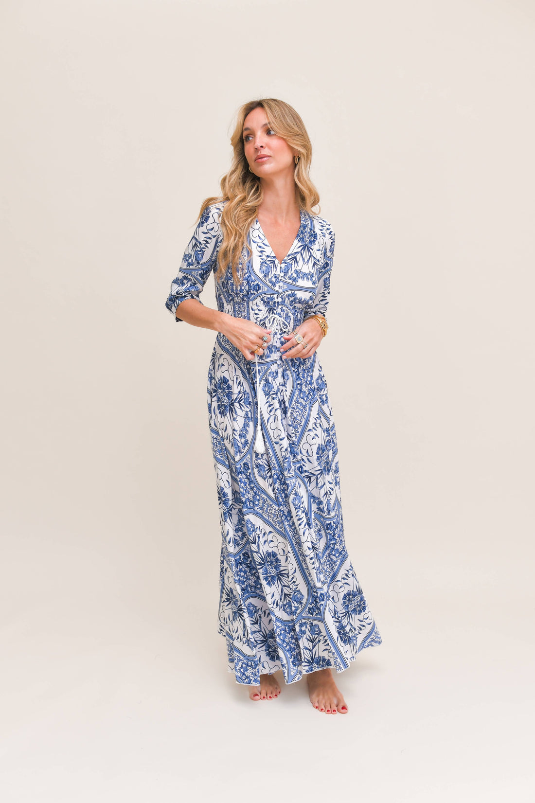 DENIM DREAMS PRINT INDIANA MAXI DRESS