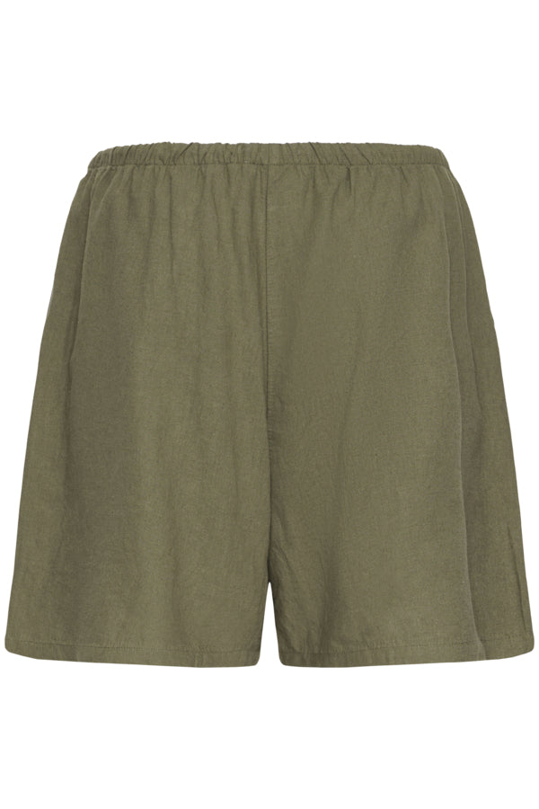 FALAKKA Linen Shorts in Khaki Olive Green