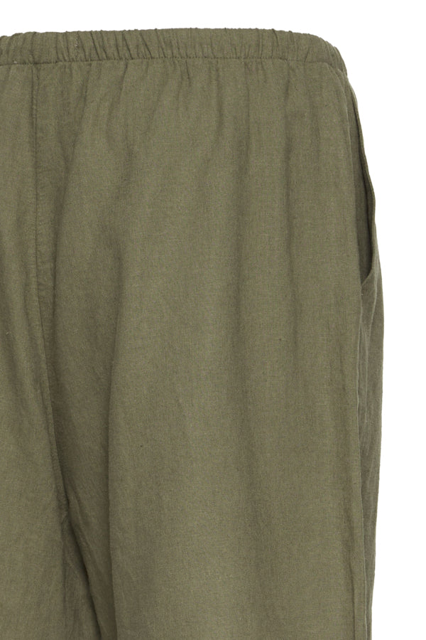 FALAKKA Linen Shorts in Khaki Olive Green