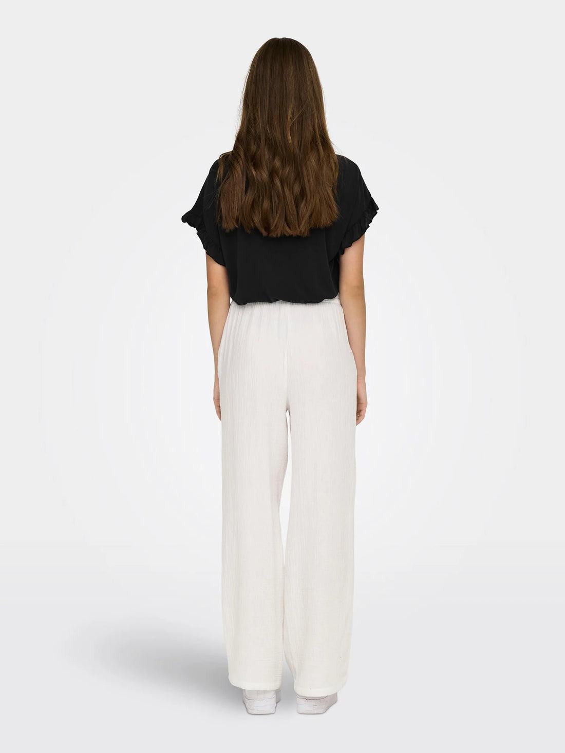 THYRA Crepe Casual Trousers in White