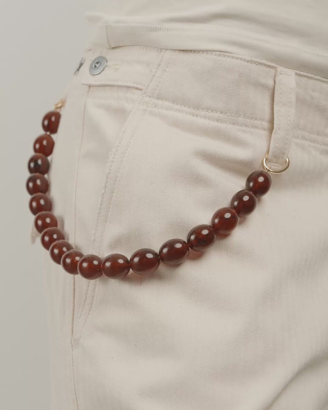 STILL Chunky Bead Necklace in Brown