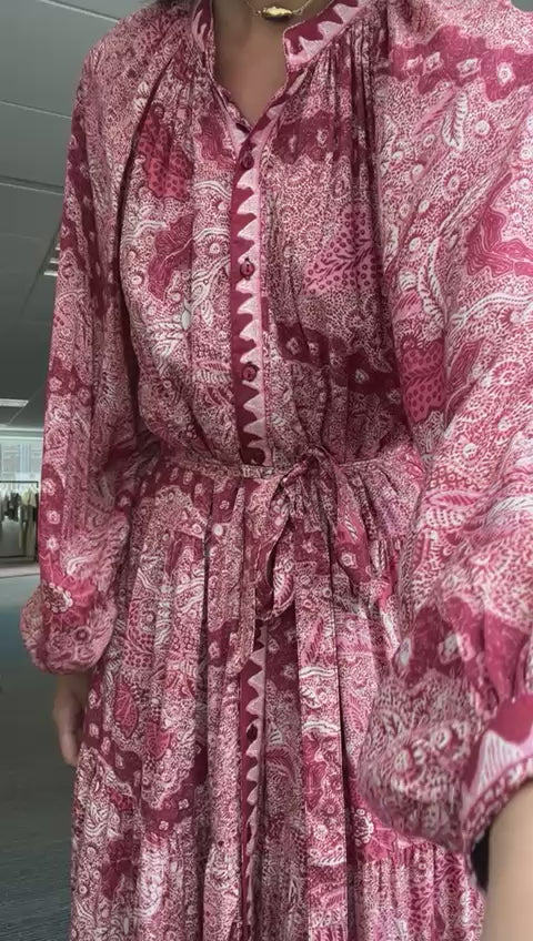 TINA Maxi Dress in Red Java Print