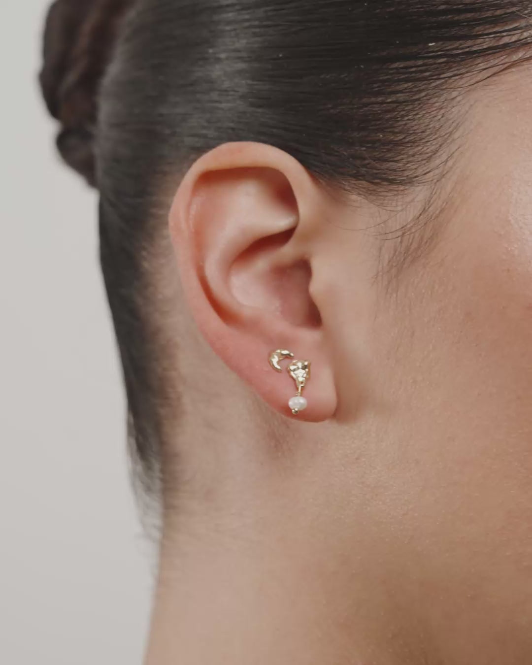 ORYTH 2-in-1 Gold Plated Stud Earrings