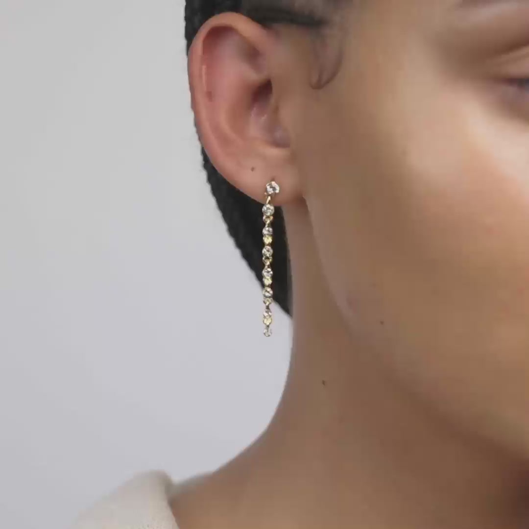 IMOGENE Drop Crystal Earrings in Gold