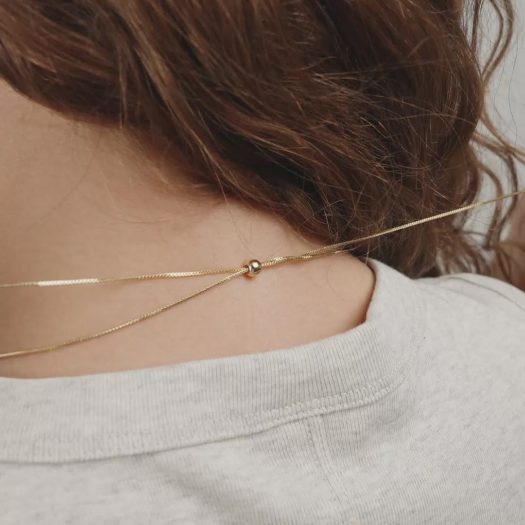 ALMA Gold Statement Droplet Necklace