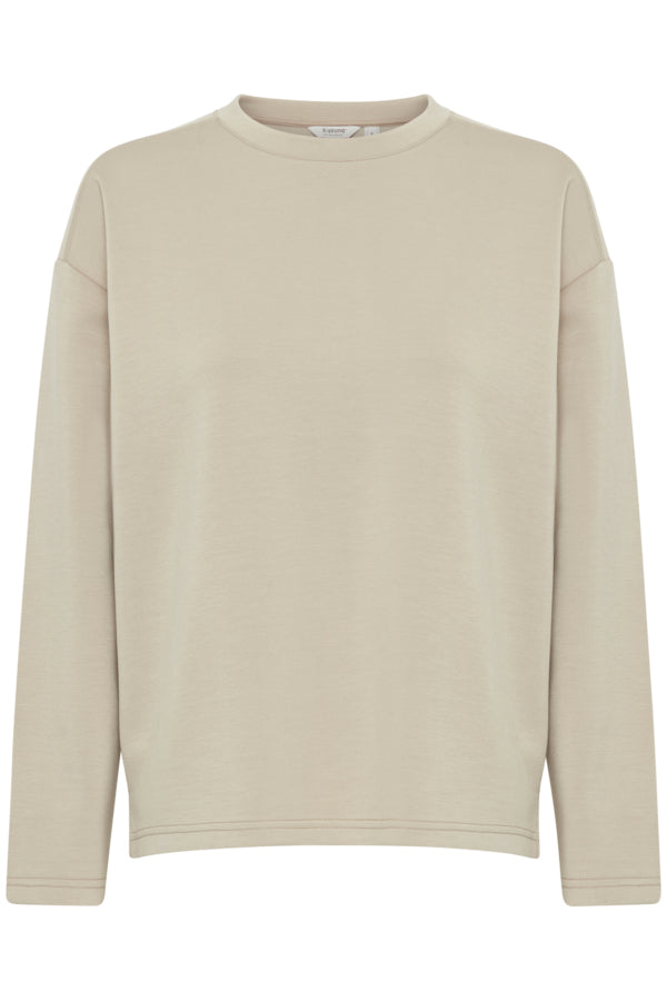 PUSTI Long Sleeve Soft Touch Sweatshirt in Sand