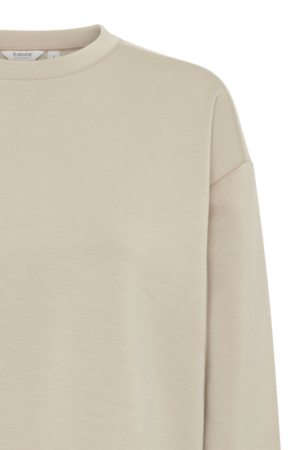 PUSTI Long Sleeve Soft Touch Sweatshirt in Sand