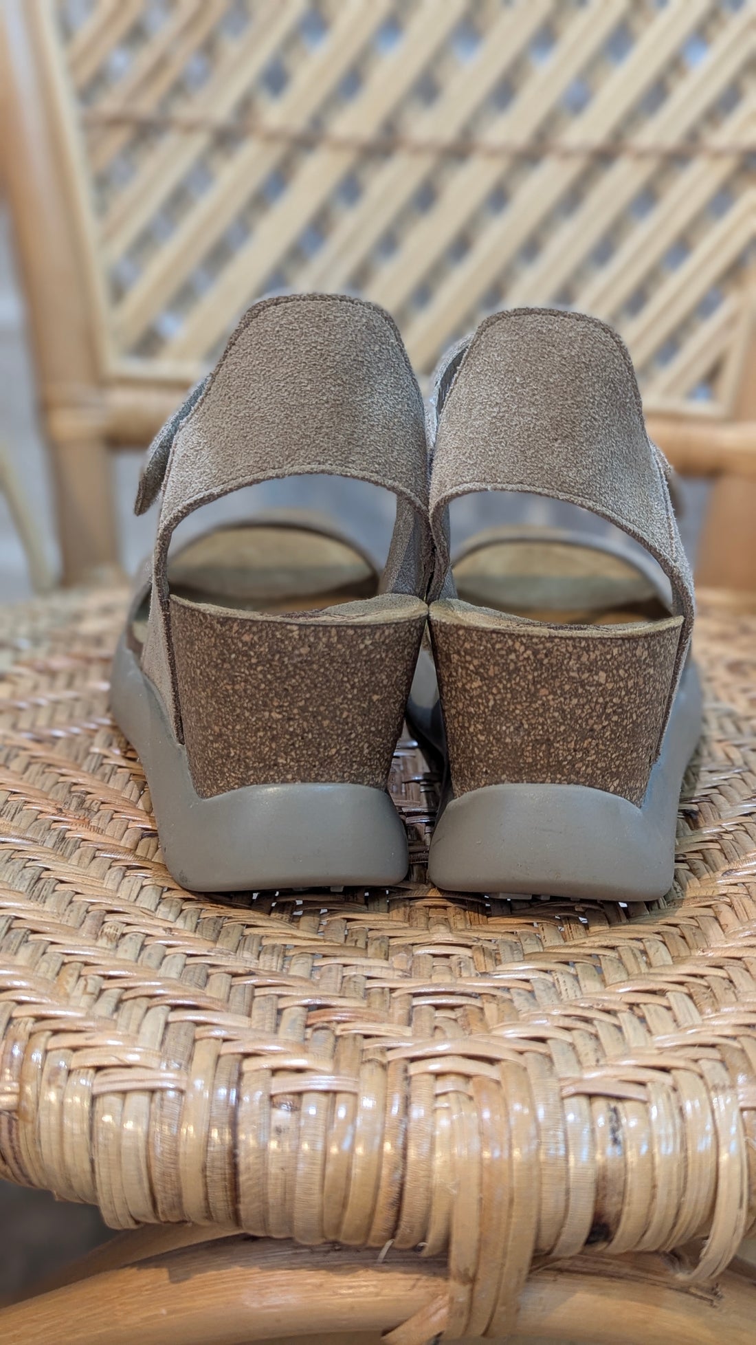 GOGO 967 Fly London Wedge Sandals in Taupe