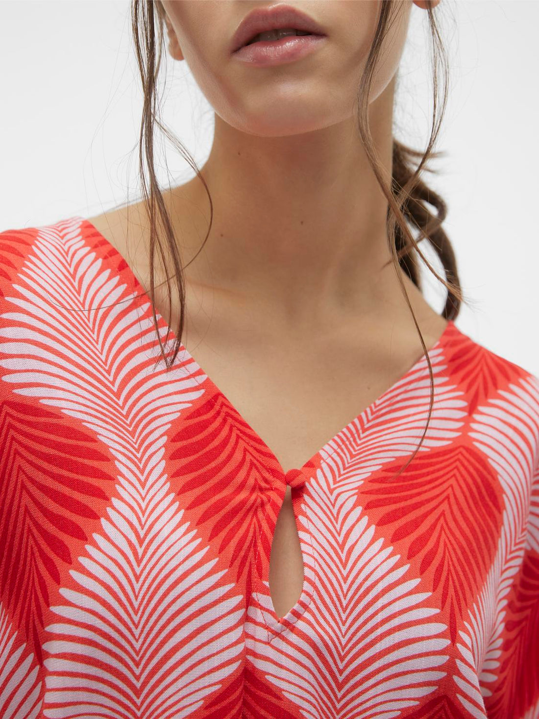 TULA Olga Abstract Print Top in Goji Berry Red