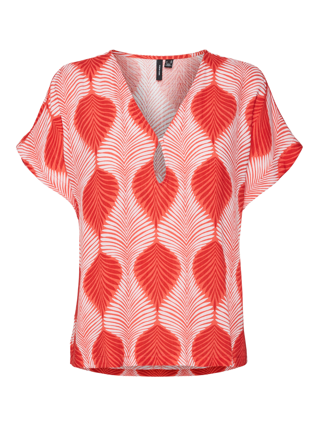 TULA Olga Abstract Print Top in Goji Berry Red