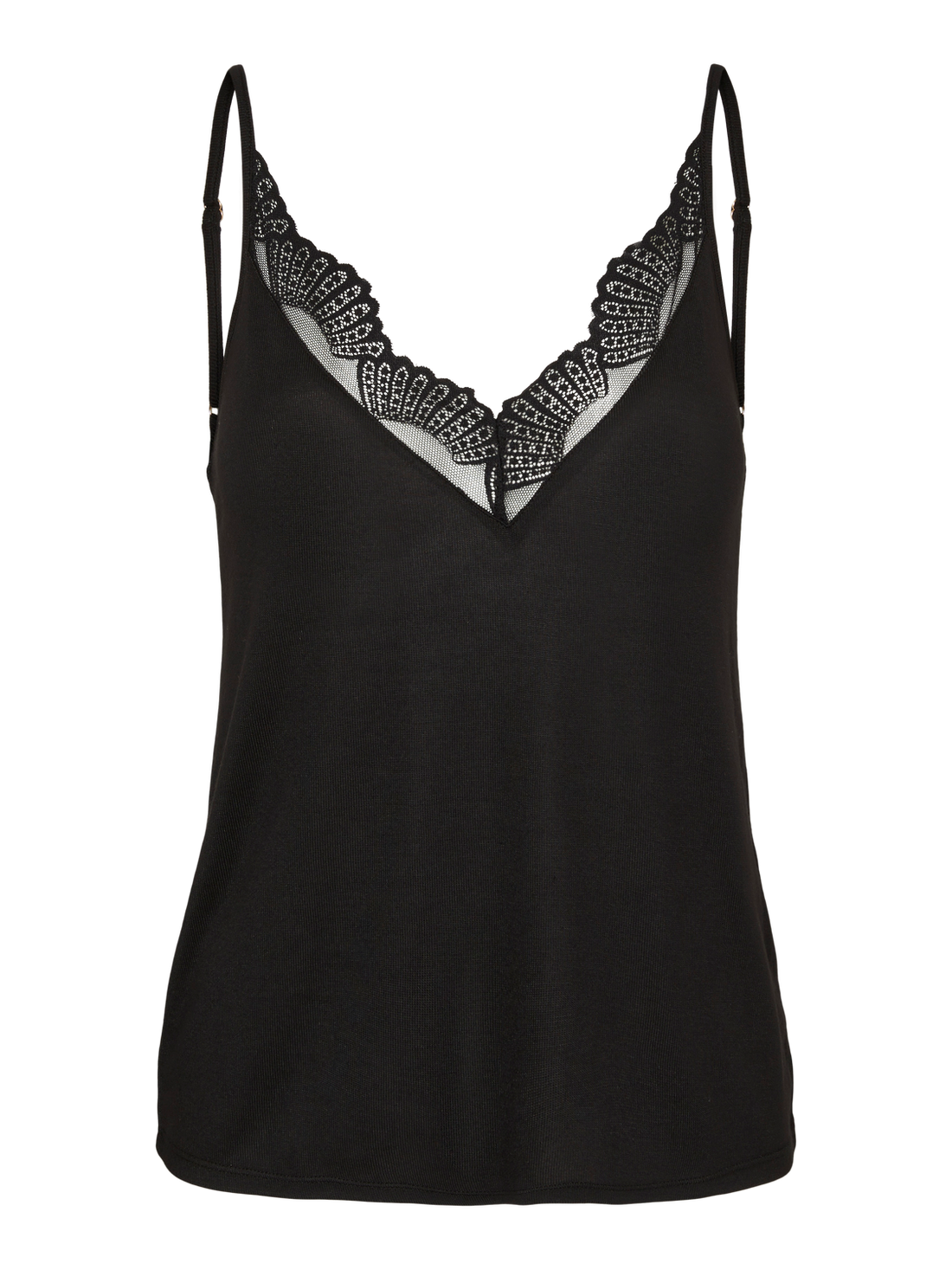 MELLA Lace Detail Vest Top in Black