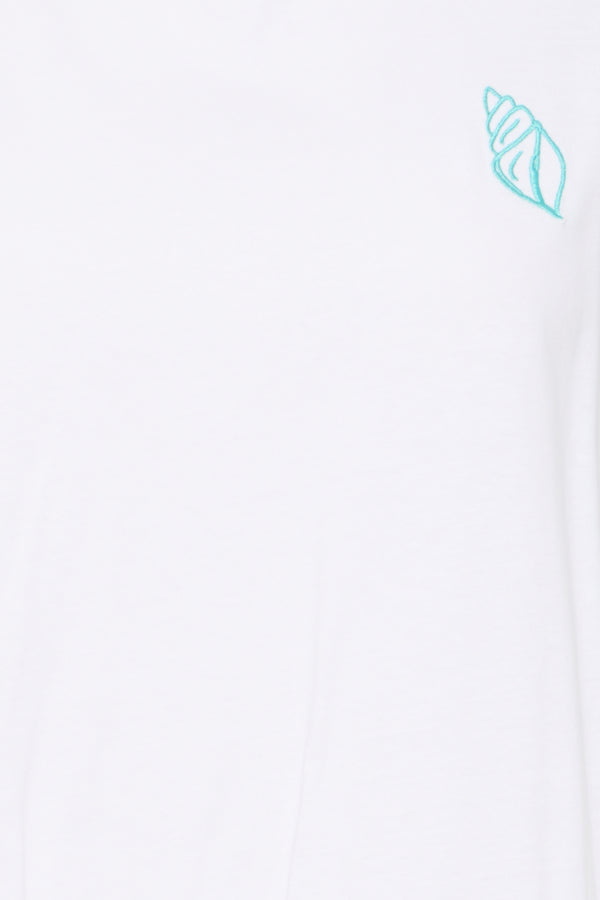 SOBBE Cotton Shell Motif T-shirt in White
