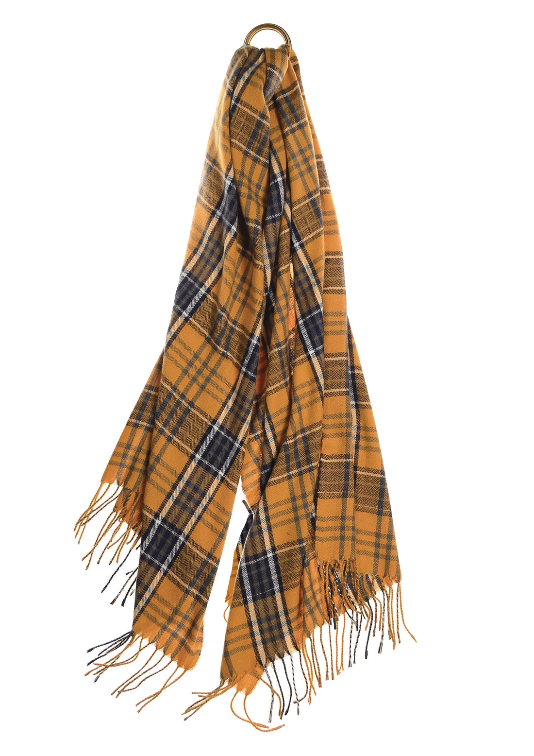 Classic Check Scarf in Mustard Mix - ZH005 Scarves Hot Tomato