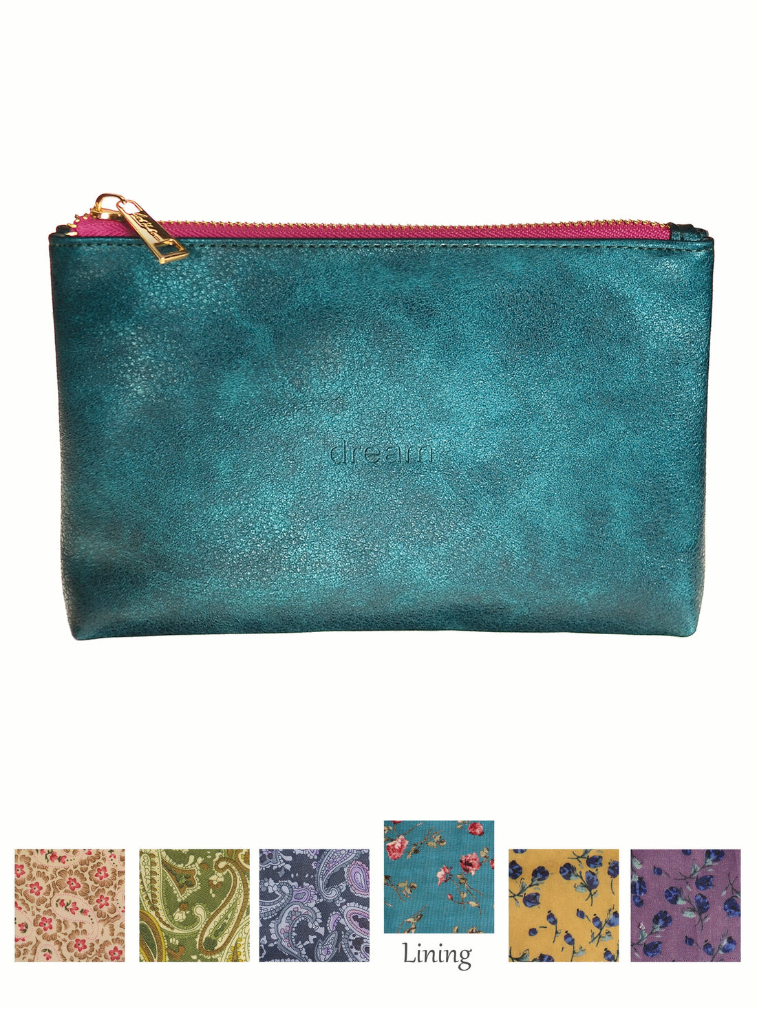 DREAM Make Up Pouch in Teal & Rose - WN479 Bags & Purses Hot Tomato