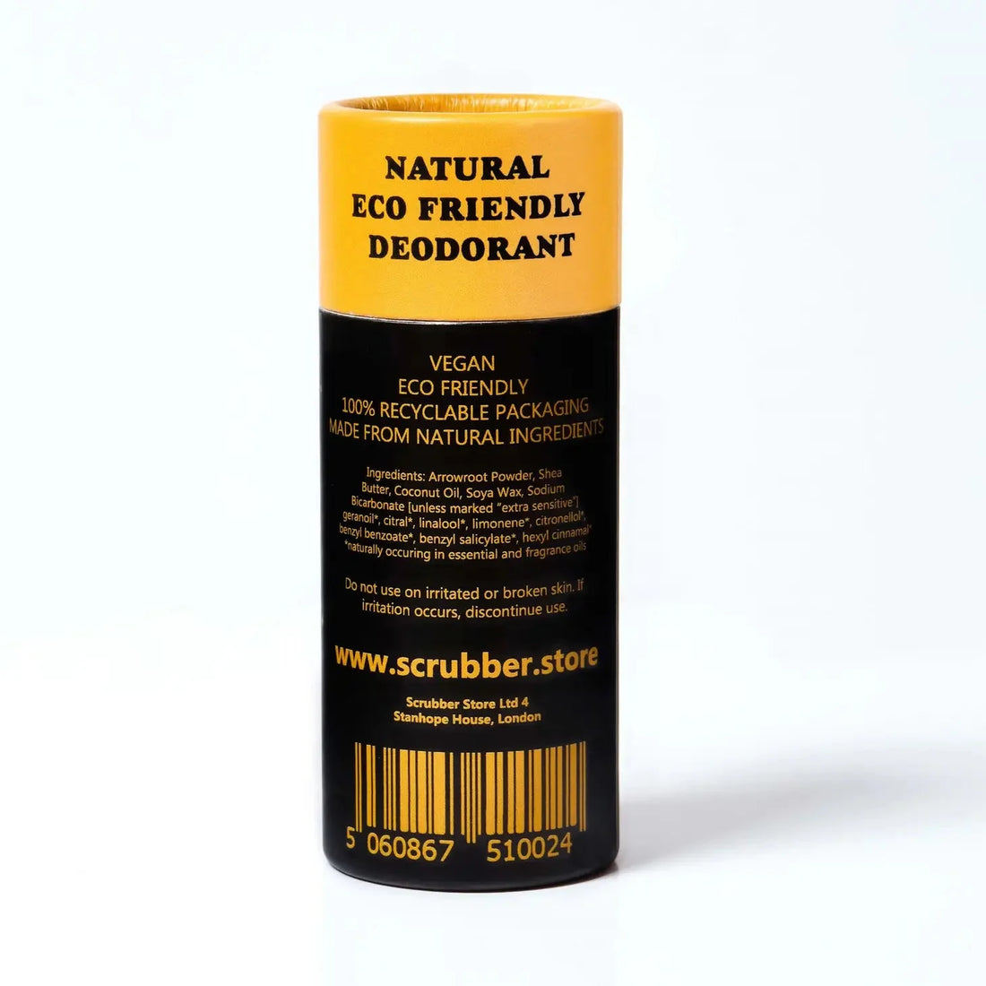 Eco Friendly Retro Deodorant Stick - Earl Grey & Jasmine Gifts Scrubber