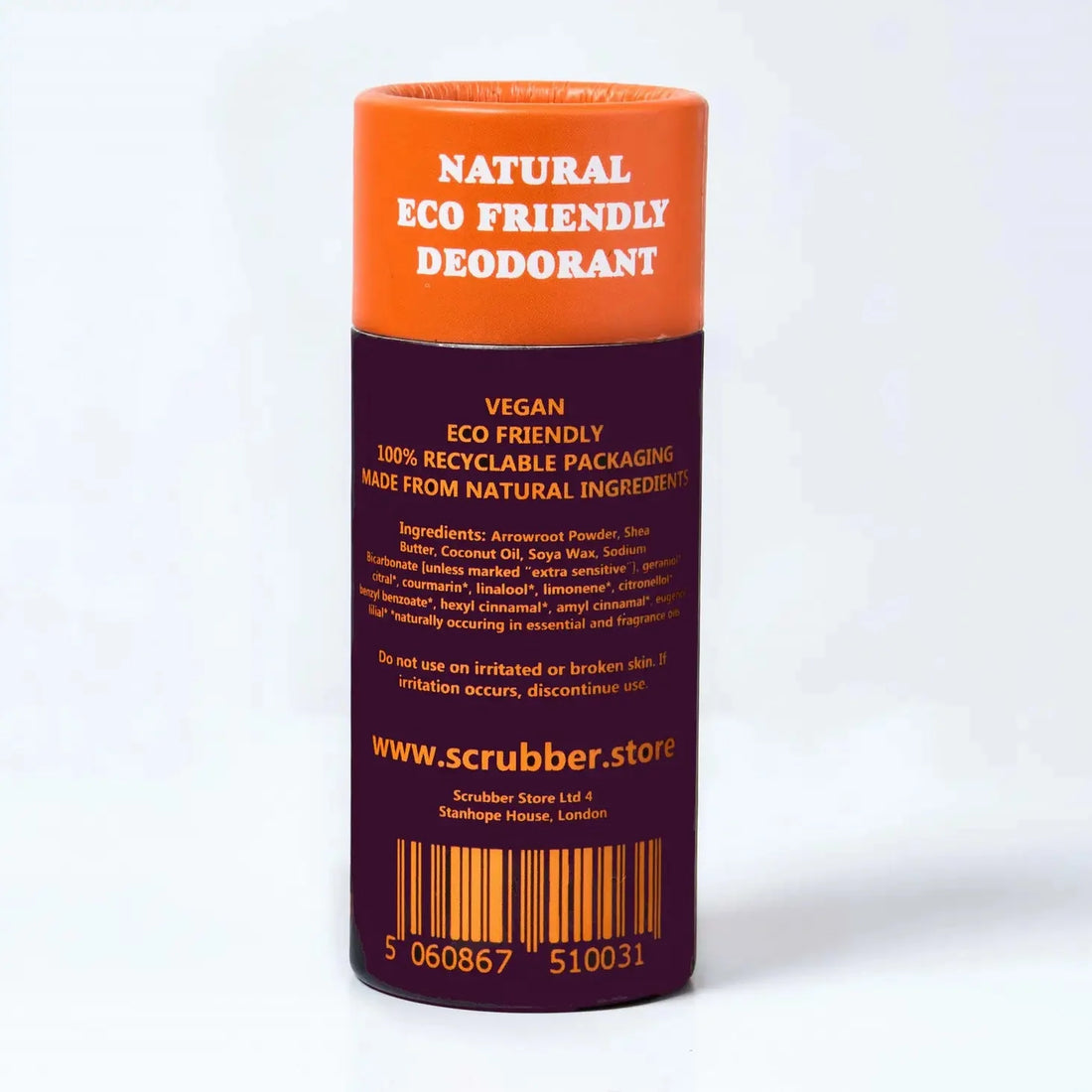 Eco Friendly Retro Deodorant Stick - Patchouli and Mango Gifts Scrubber