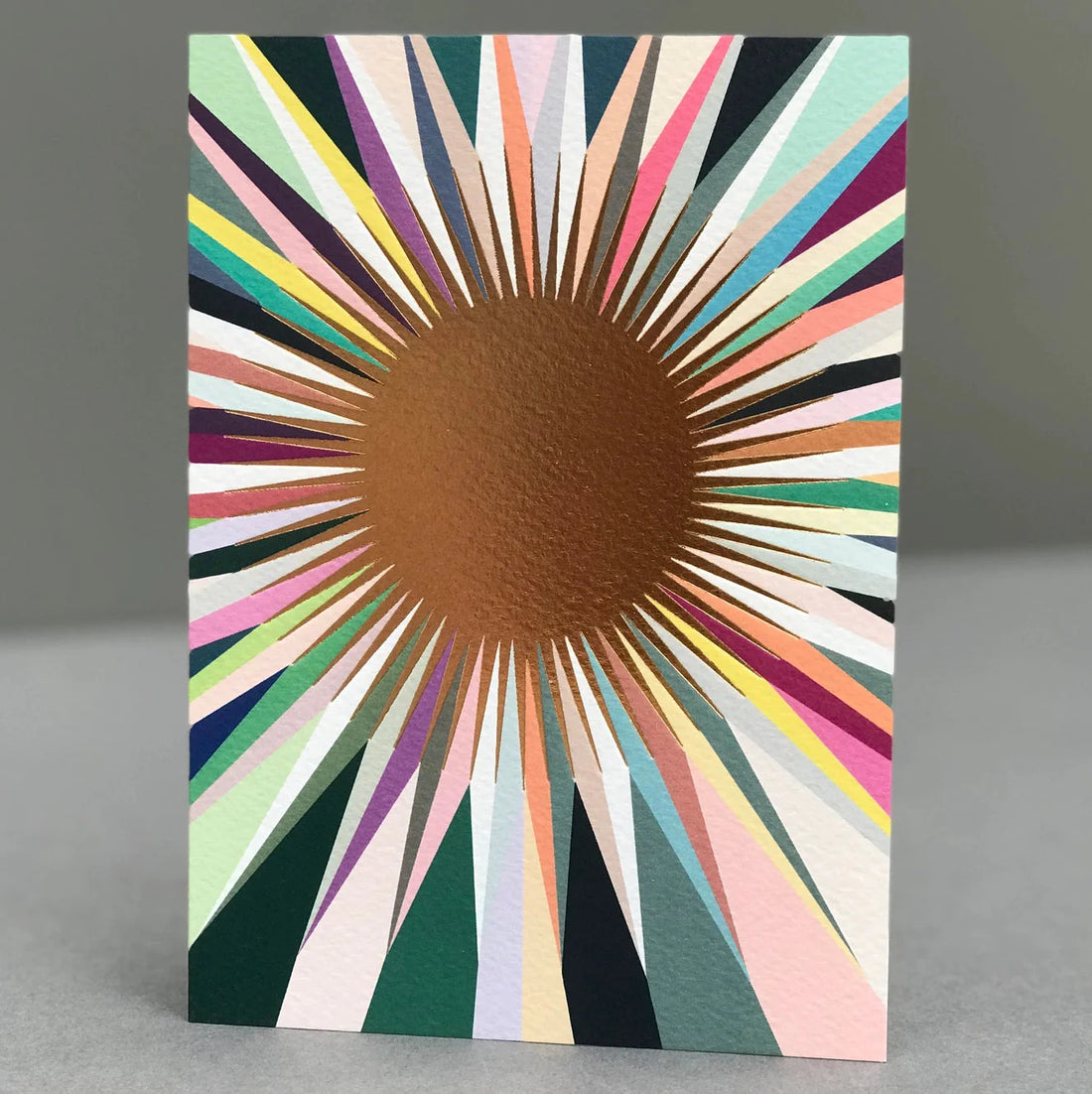 Pavilion Metallic Foil Gold Sun ‘Radar’ Festival Greetings Card Cards Pavilion