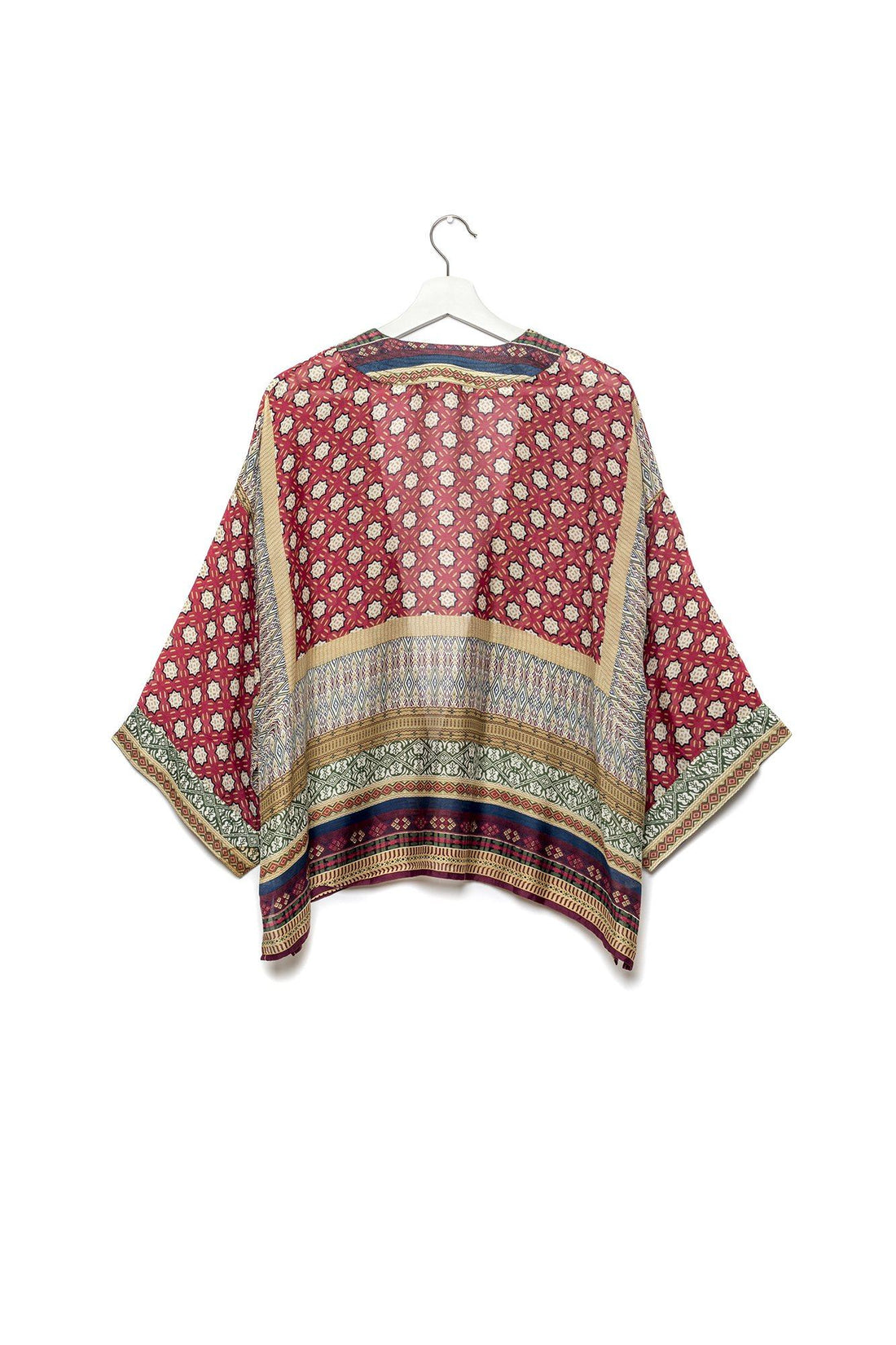 Short Kimono in Moorish Moroccan Print Coats & Jackets One Hundred Stars