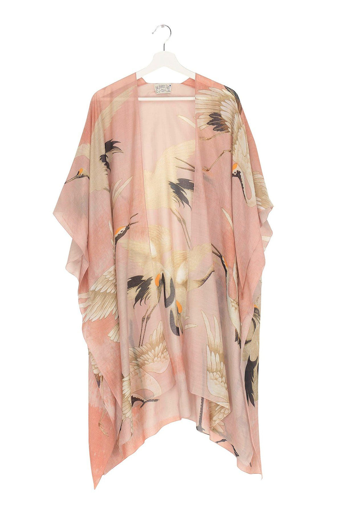 Stork Plaster Pink Throwover Open Long Kimono Throw Over Cover Ups One Hundred Stars