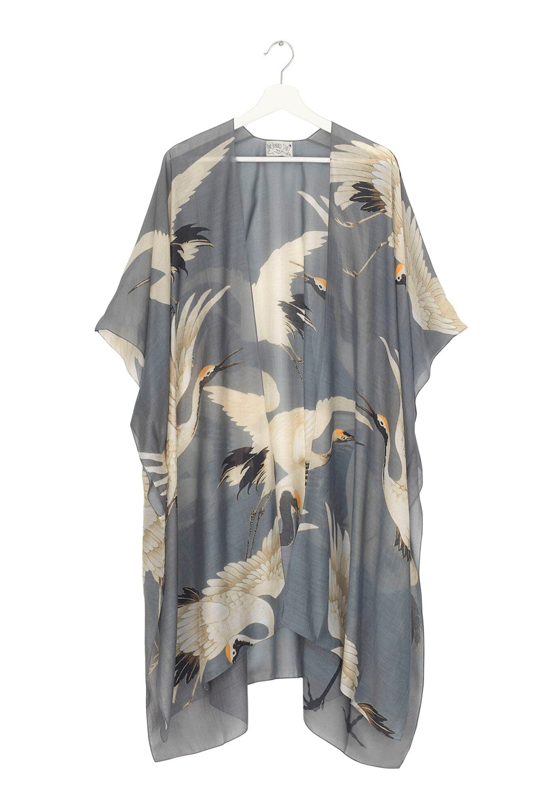 Stork Slate Grey Throwover Open Kimono - THRSTOSLA Kimonos One Hundred Stars